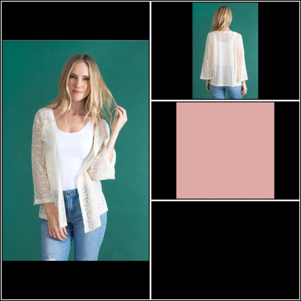 NWT Small medium Lace jacket ivory, pink, or black